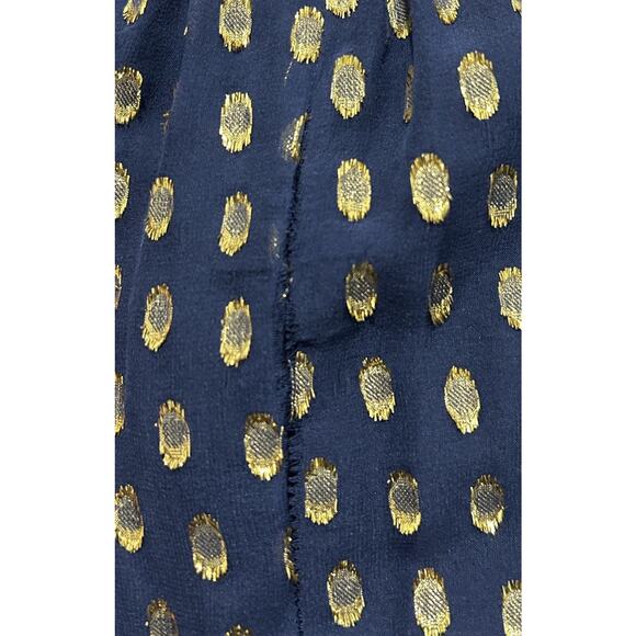 Lilly Pulitzer Women’s 4 Navy Crinkle Clip Silk Jacquard Dress Navy Gold  - Picture 11 of 11